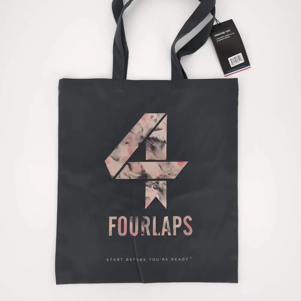 4 Laps/Four Laps Gray/Grey with Pink Camo Logo 2-Way Stretch Signature Tote NWT